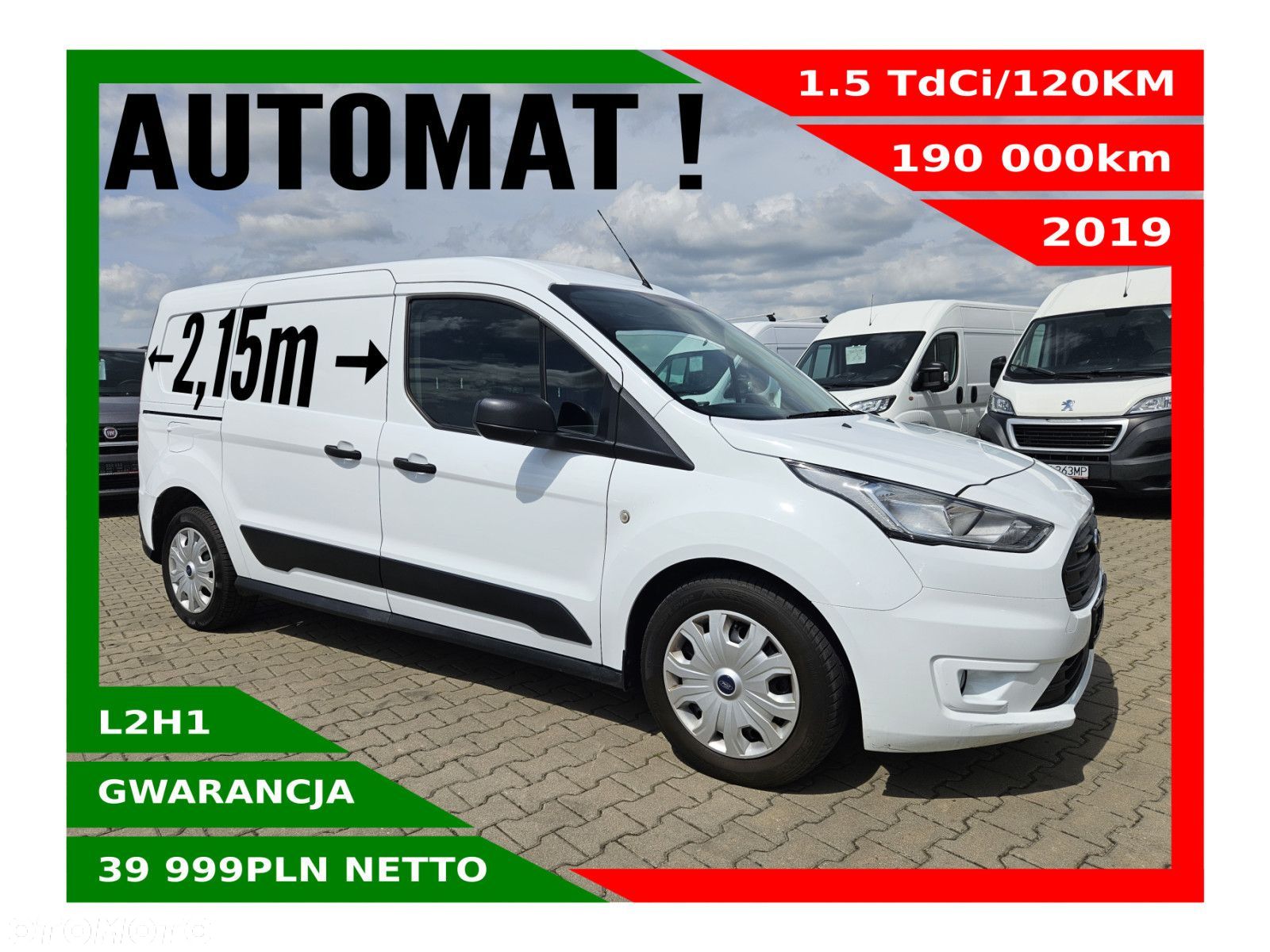 Ford Transit-Connect Long *39999zł NETTO* 1,5TdCi/120KM Automat!!! - 1