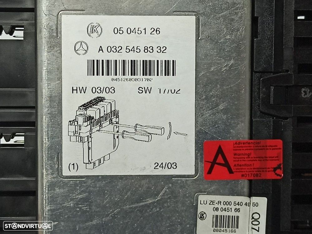 CAIXA DE RELÉS/ FUSÍVEIS MERCEDES CLASE S (W220) BERLINA 320 CDI (220.025) - 4