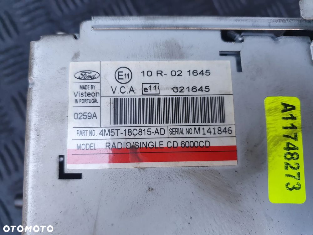 RADIO RADIOODTWARZACZ CD FORD 4M5T-18C815-AD  FORD FOCUS MK2 - 2