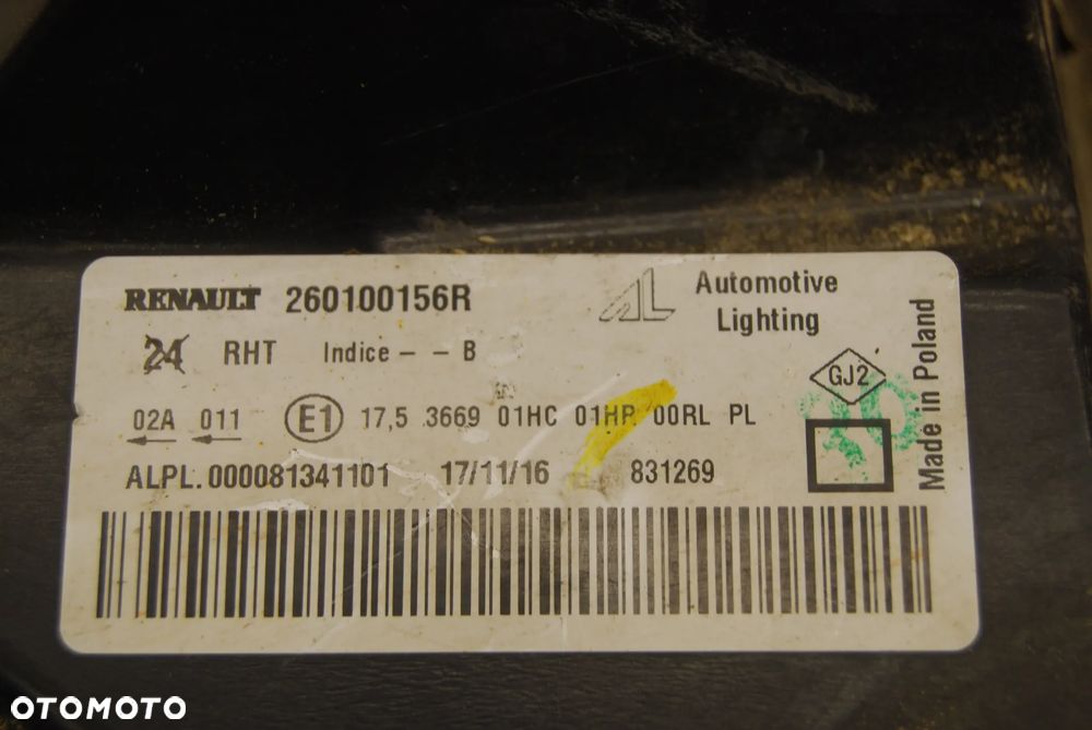 LAMPA PRAWY PRZÓD PRZEDNIA PRAWA DACIA DUSTER LIFT 260100156R - 8