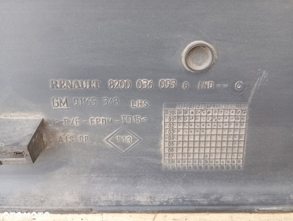 renault trafic II vivaro a primastar 2001-2014 listwa boczna błotnika tylna lewa tył 8200036093 - 7