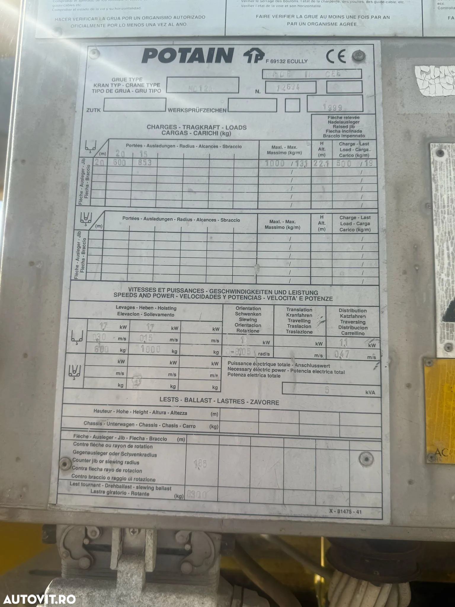 Altul POTAIN HD 12 A - 11