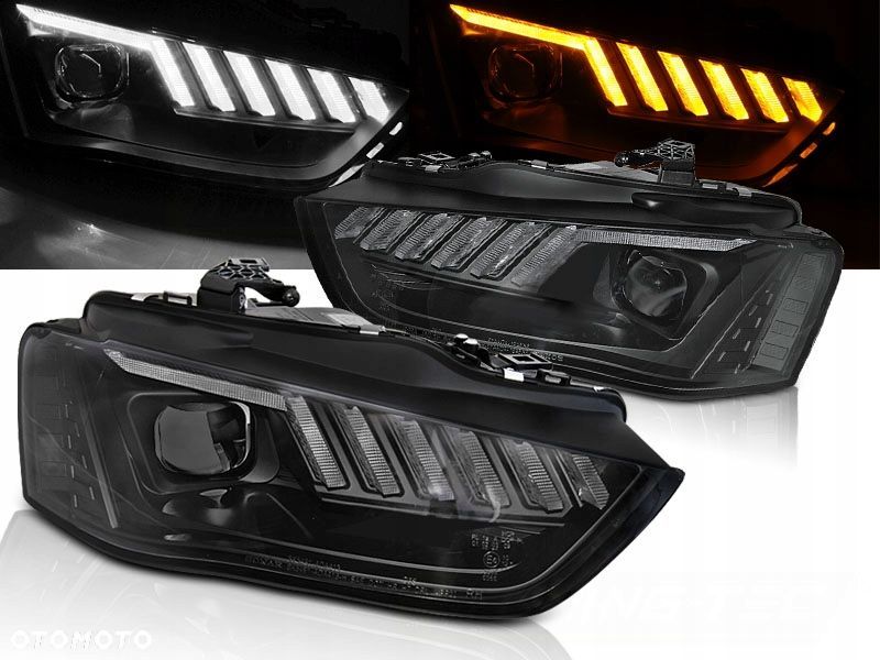 Reflektor Lampa kpl Diody Soczewka Clear Black Audi A4 B8 Lift 2011-2016 - 2