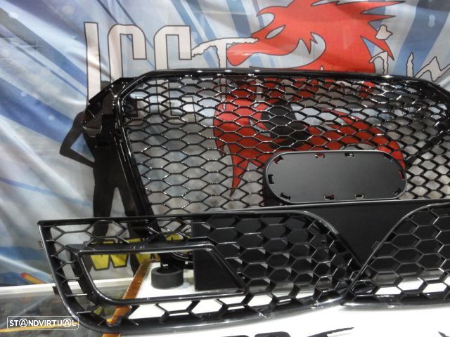 Grelha frontal + grelhas faróis nevoeiro Audi A4 B8 11-15 RS LOOK preto brilhante +suporte símbolo - 10