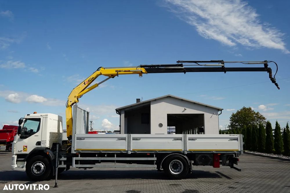 DAF LF 250 / 4X2 / LIVRARE - 7.3 + HDS HYVA HB 150X -E3 / RADIOCOMANDĂ / ROTATOARE / MAX. CAPACITATE DE RIDICARE: 5200 KG / EURO 6 - 3