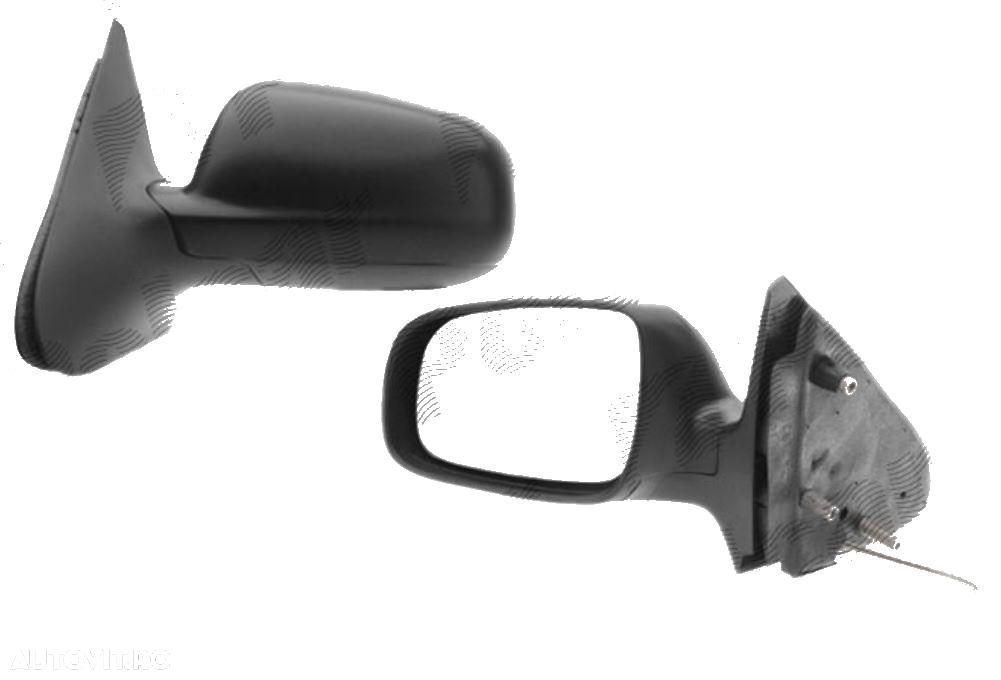 Oglinda exterioara VW Polo (6N2) Hatchback 10.1999-09.2001 Partea Stanga Crom Asferica Manuala Prin Cablu Fara Incalzire 6E08575370 carcasa grunduita - 1