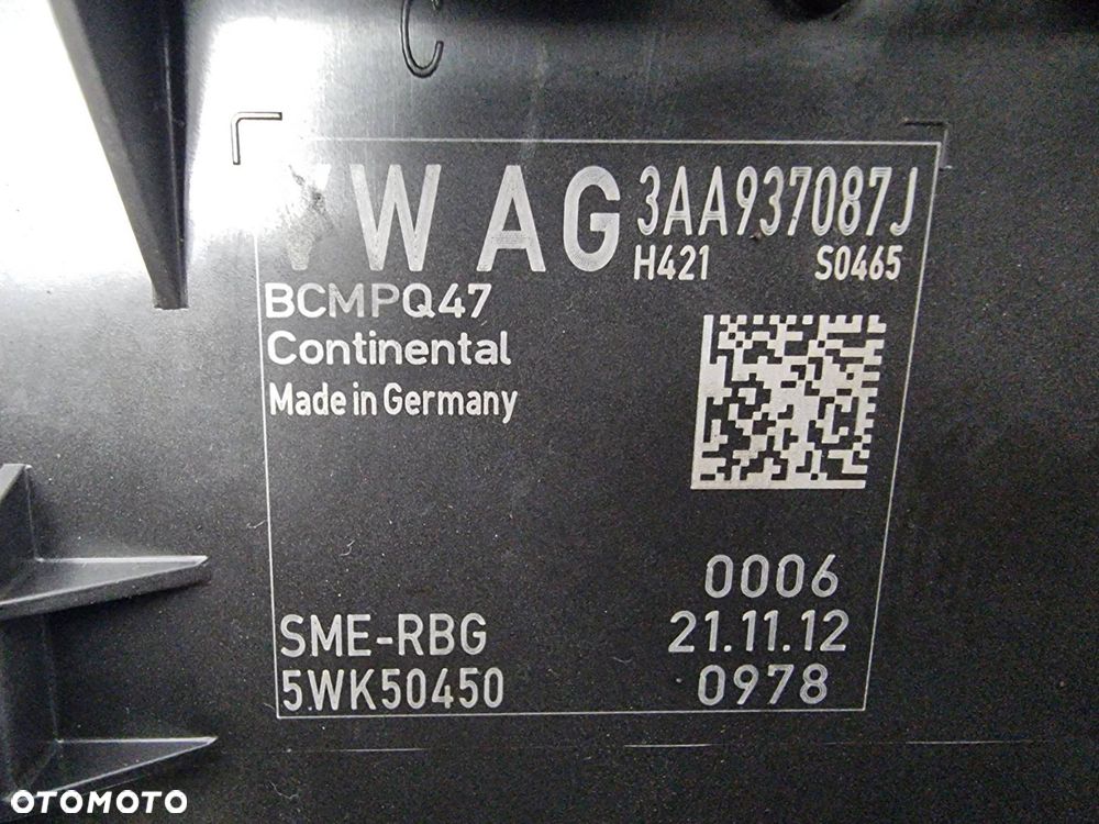 MODUŁ VOLKSWAGEN PASSAT CC 3AA937087J - 3