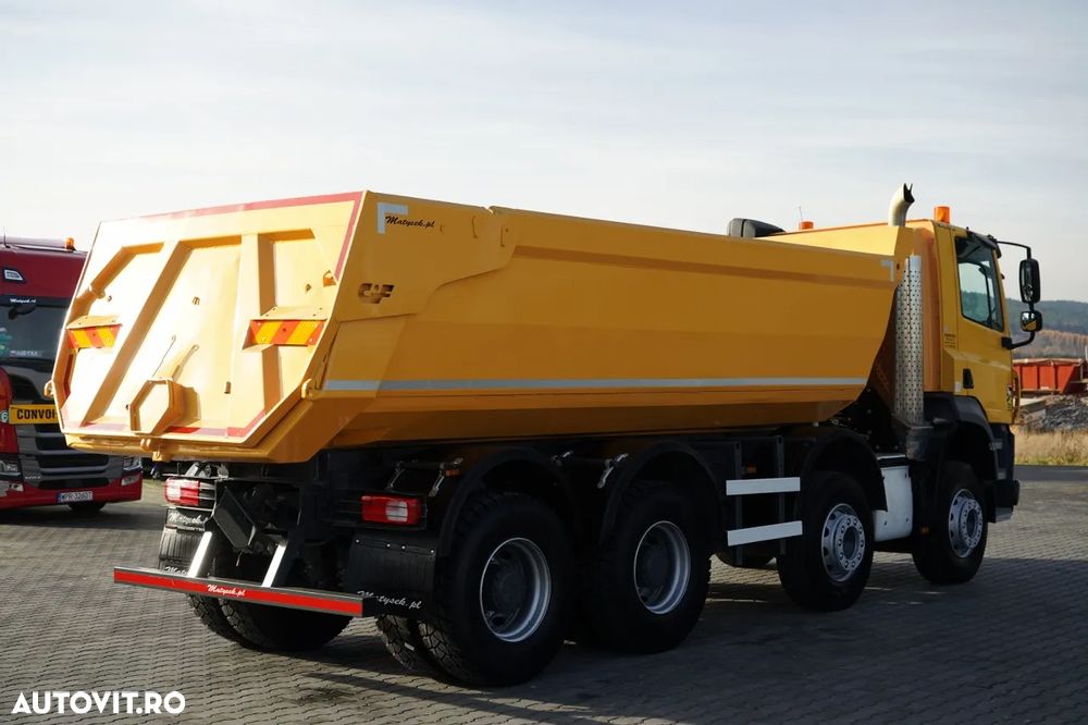 DAF CF 85.410 / 8x4 / BASCULĂ SPATE / CLAPETĂ HIDRAULICĂ / ANVELOPE 100% / MANUALĂ / EURO 6 - 9