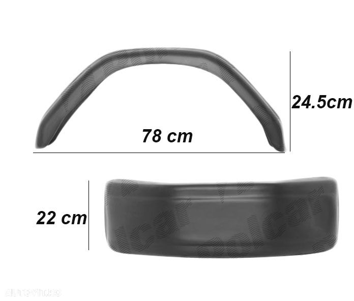 Aripa remorca plastic, aparatoare noroi roti spate remorci 22/78/24,5 cm - 1
