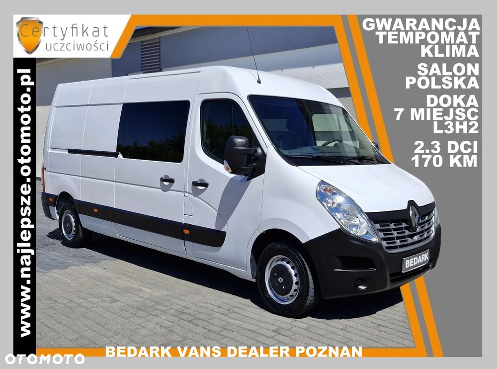 Renault Master, L3H2, SALON POLSKA, DOKA, 7 miejsc, BRYGADÓWKA, tempomat, klima - 1
