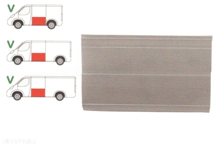 Panou reparatie lateral Mercedes Sprinter, 1995- 2007, VW LT II 05.96-12.2005 stanga/dreapta, Lateral, cu segmente, inaltime 660 mm, - 1