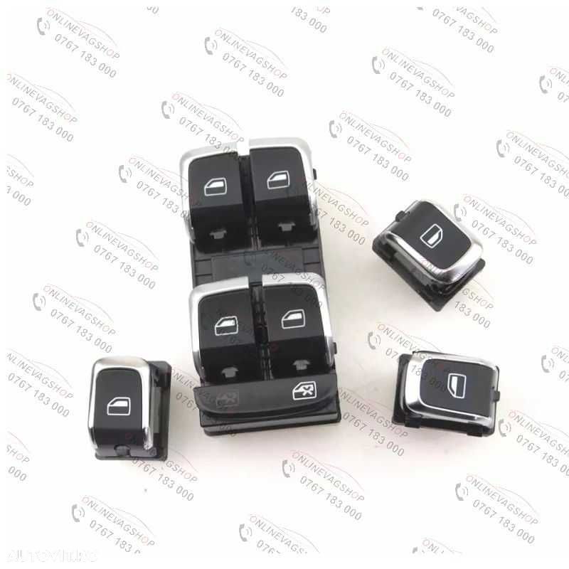 Butoane geam electric ornament crom Audi A4 B8, A5, Q5 - 2