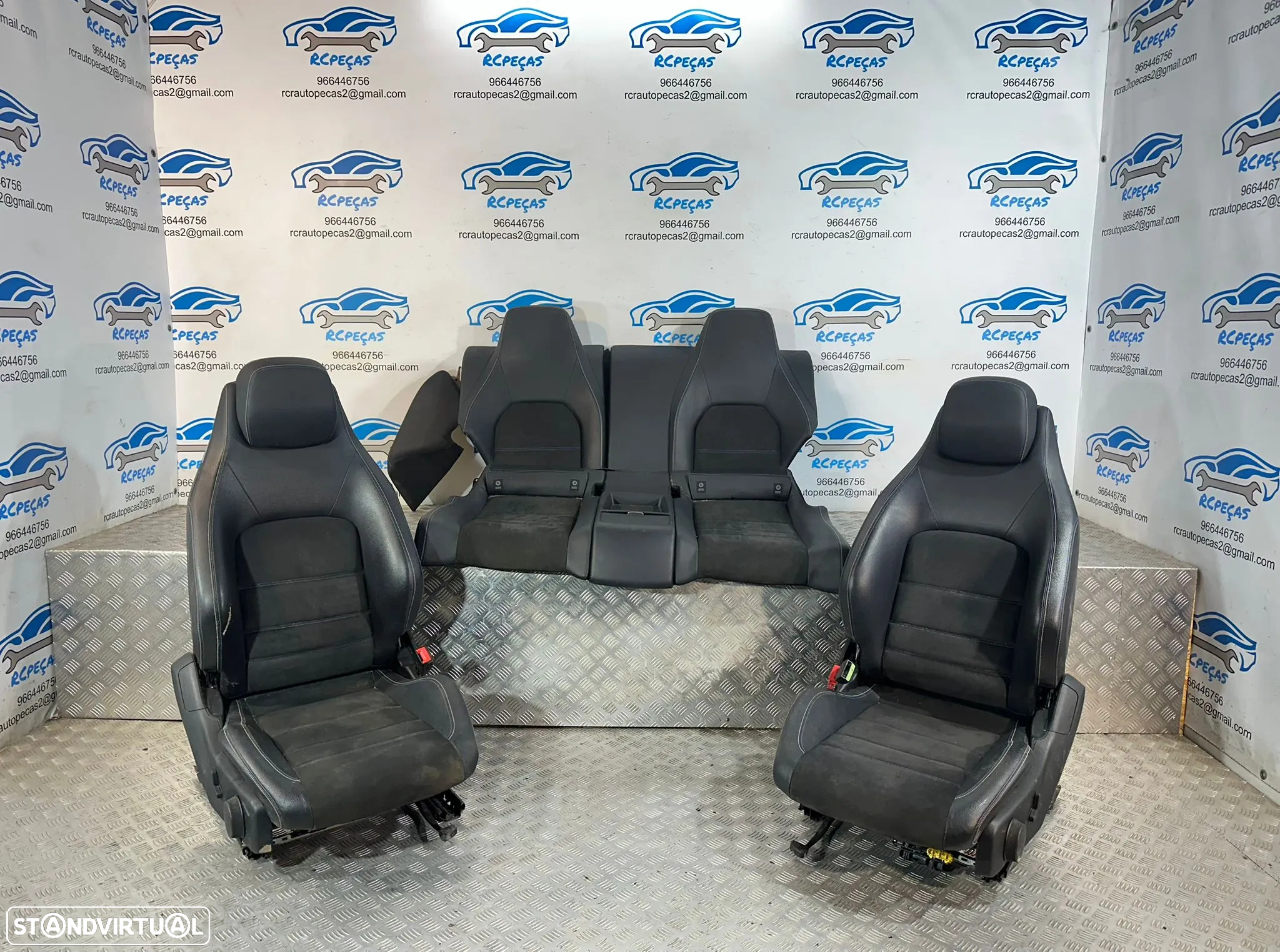 .Conjunto Bancos Pele Alcantra Eletricos Frente Frontais Tras Traseiros Originais AMG Mercedes-Benz Classe C W204 Coupe Facelift 2011 – 2015 - 3