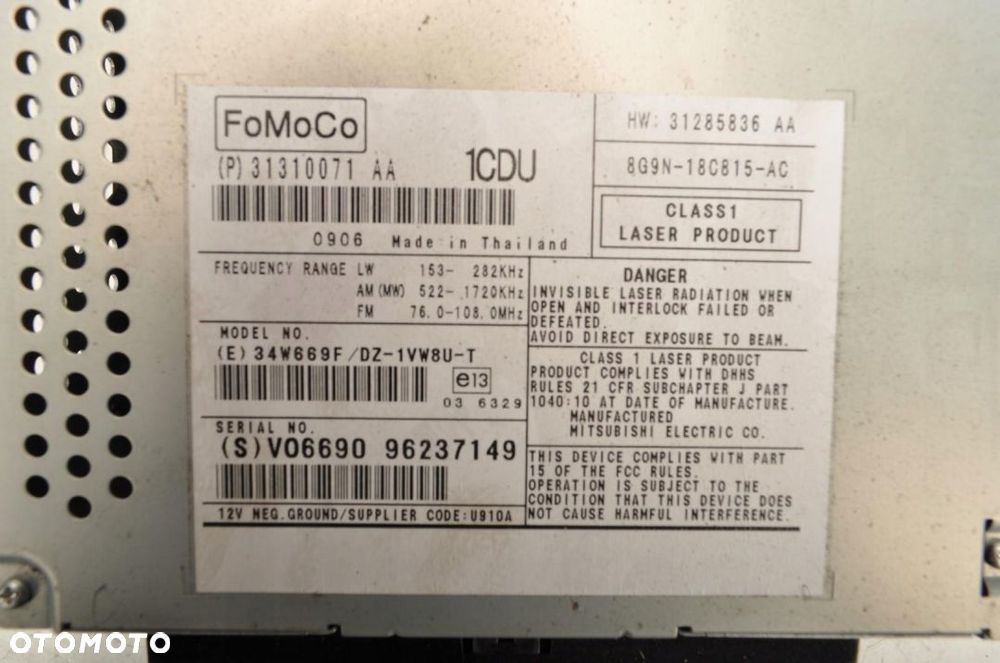 VOLVO V70 III S80 II RADIO 31285836 8G9N-18C815-AC - 7