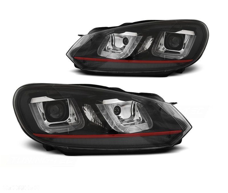 Lampy Reflektory VW GOLF VI 6 08-12 U-TYPE DRL RED - 1