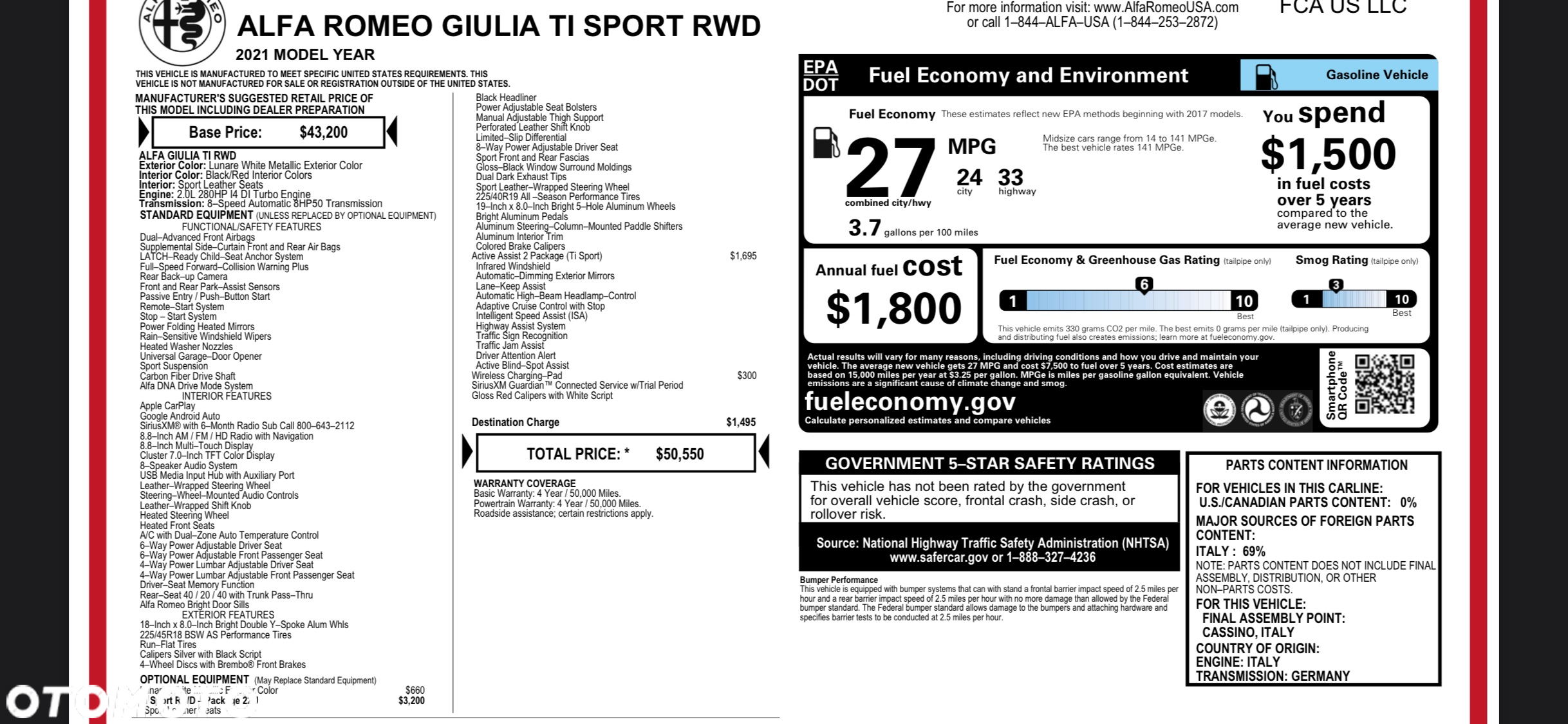 Alfa Romeo Giulia 2.0 Turbo 16V AT8 Veloce Ti - 40