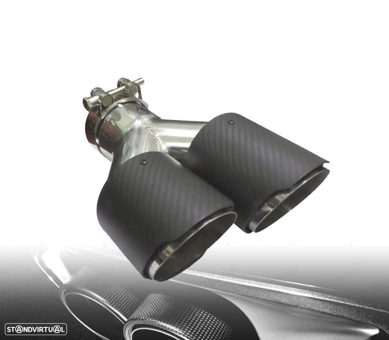 PONTEIRA DE ESCAPE CARBONO DUPLA ESQUERDA - 1