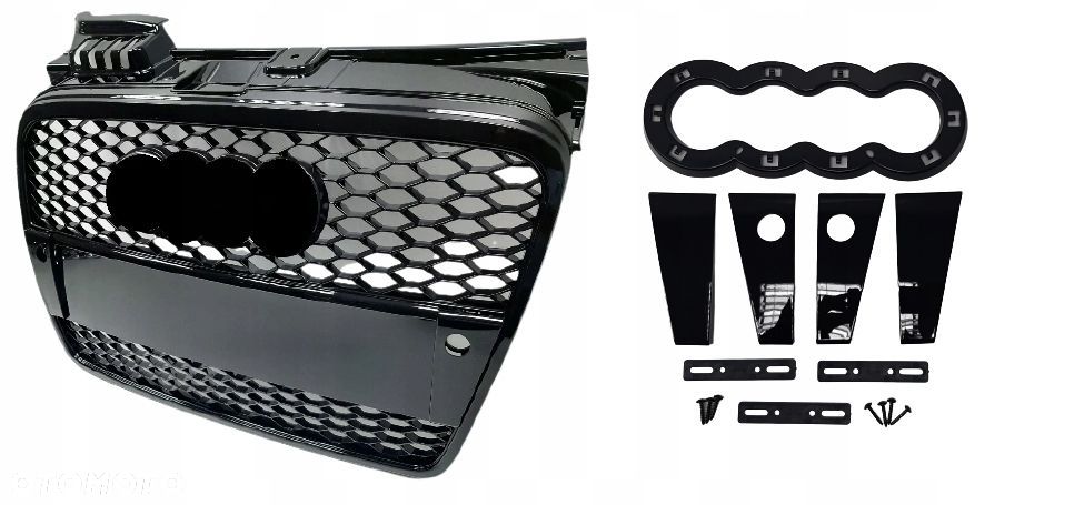 AUDI A4 B7 ATRAPA GRILL ŚRODKOWA CZARNA RS LOOK - 1
