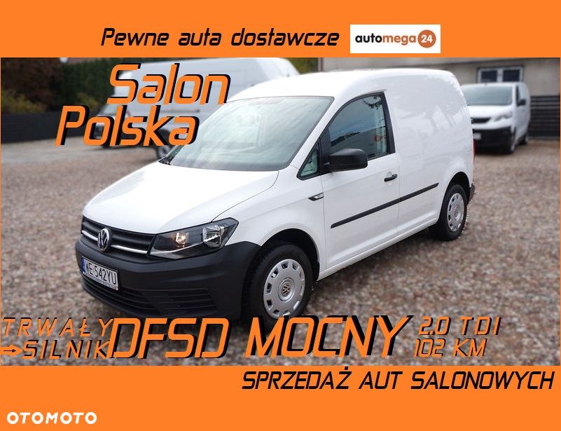Volkswagen CADDY L1 DFSD MOCNY 2.0TDI 102KM Euro6 Homologacja Cięż. VAT-1 SALON POLSKA SERWISOWANY W ASO VW JEDEN WŁAŚCICIEL JAK NOWY - 2