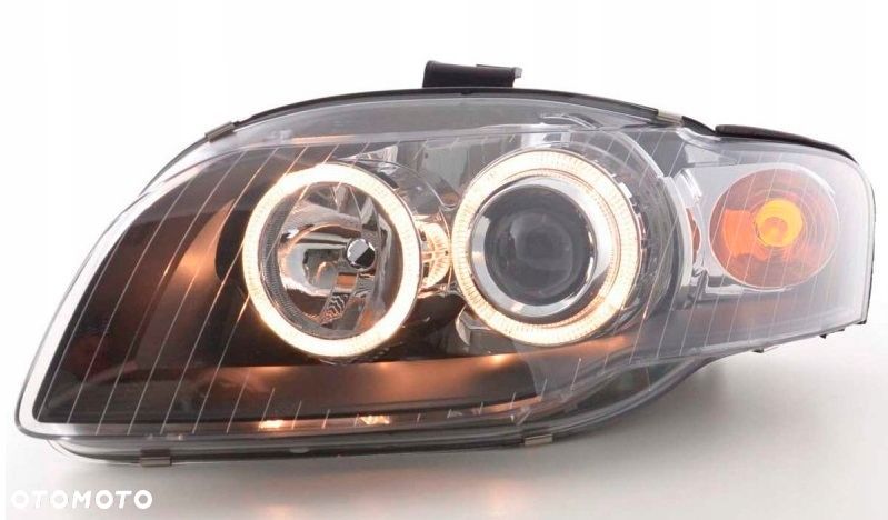Reflektor Lampa kpl Ringi Angel Eyes Depo Tuning Black Audi a4 b7 8e 2004- - 4