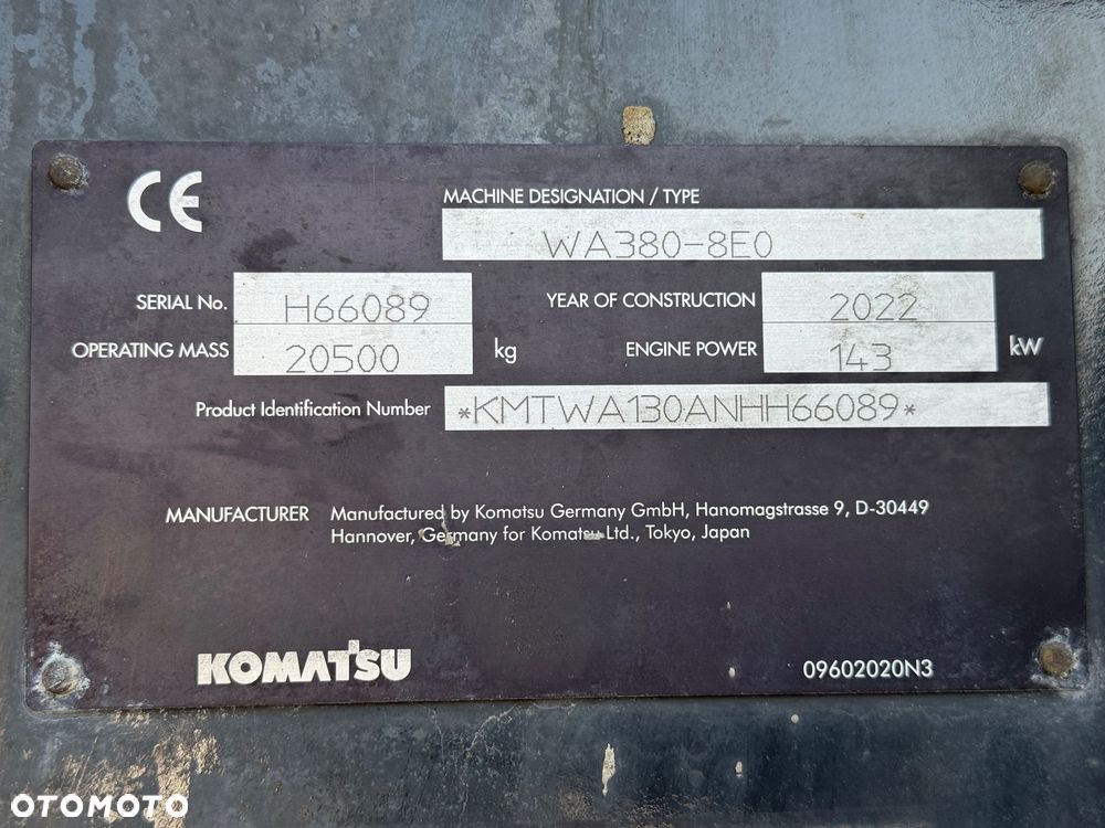 Komatsu WA380-8E0    / 950M / 962M / L120 / L110 / L110H / L120H - 9