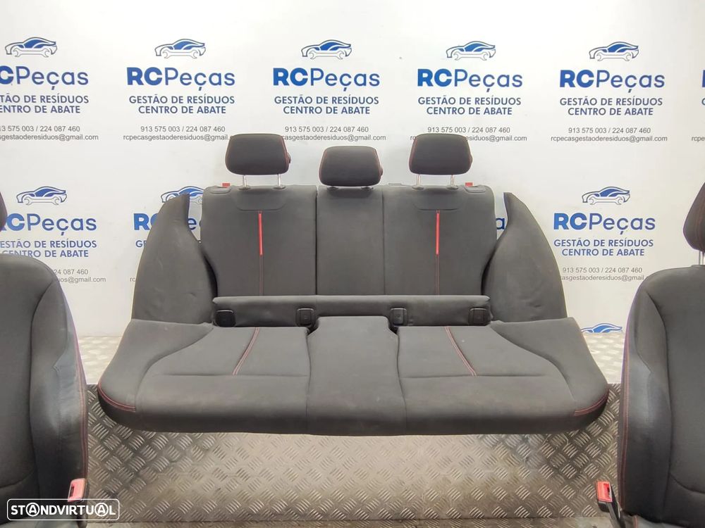Conjunto Bancos em Tecido BMW Serie 1 F20 Pack M Eletricos Costura Vermelha 2012 a 2019 - 10
