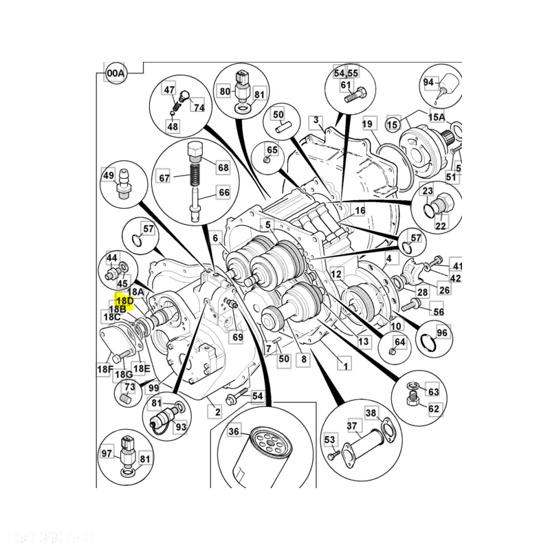 Oring skrzyni biegów JCB 904/50024 ORG - 2