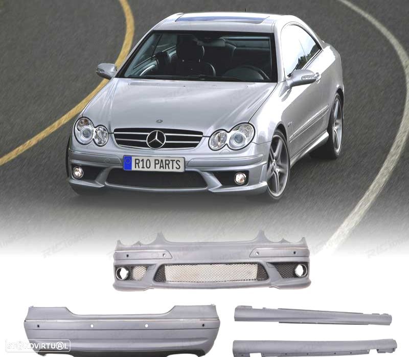 KIT DE CARROÇARIA MERCEDES CLK 200-500 W209 C209 02-09 LOOK AMG - 1