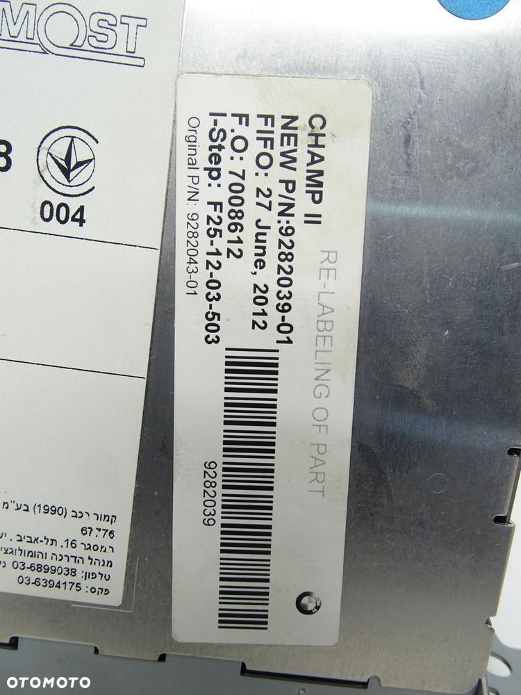 RADIO RADIOODTWARZACZ CD NAVI NAWIGACJA 9282043 BMW F10 F20 F30 - 9