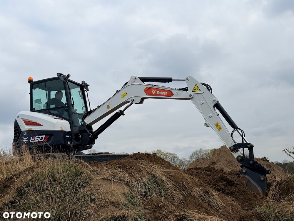 Bobcat Minikoparka Bobcat e50Z 5ton e55 e60 Cat 303.5 304  305 3xłyżki Ramię LOONG dodatkowe linie hydr wyjścia AUX1 + 2 przeciw waga MAX-dociążenie gąsienice 85% od nowości 1 właściciel z Niemiec Auto IDLEE po serwisie Widły wiertnica grabie i inne za dopłatą Szybkozłącze hydr Miller łyżka przedsiębierna Pług  Kubota Takeuchi Jcb - 20