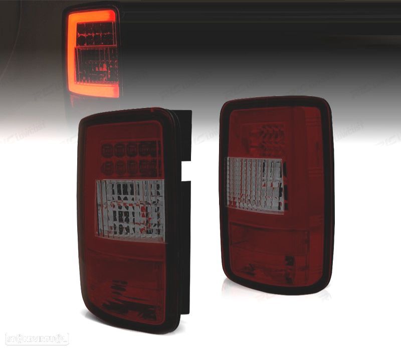 FAROLINS TRASEIROS VOLKSWAGEN VW CADDY 04-10 LED VERMELHO FUMADO - 1