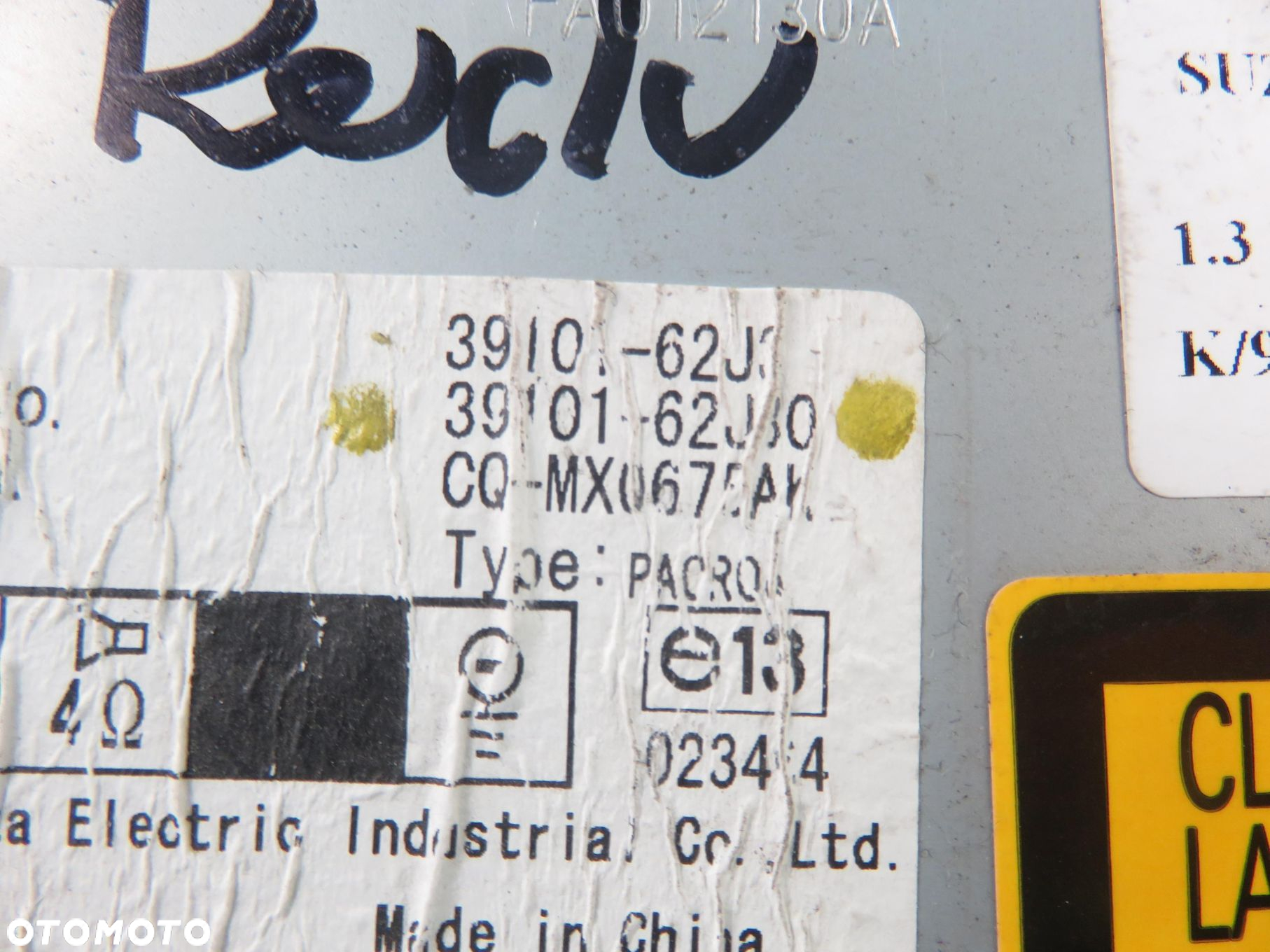 RADIO SUZUKI SWIFT III 39101-62J30 - 2