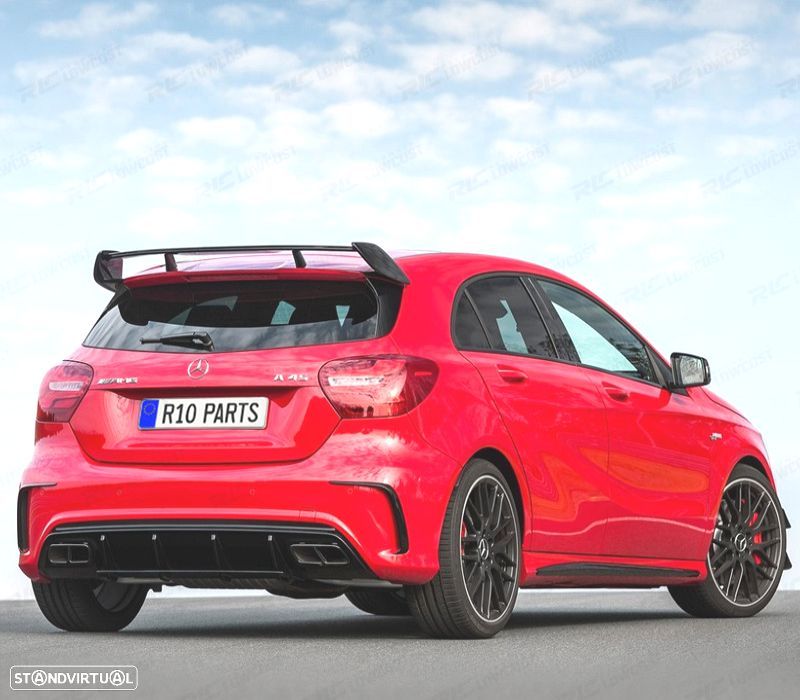 FRISOS TRASEIROS MERCEDES W176 AMG 12-18 LOOK AMG A45 PRETO BRILHANTE - 2