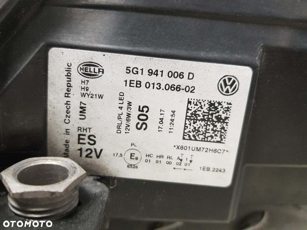 VW GOLF 7 VII LIFT LAMPA PRAWA PRZEDNIA PRZÓD ZWYKŁA EUROPA 5G1941006D - 7