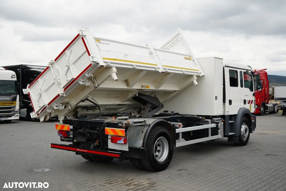 MAN TGM 18.340 / 4X2 / BASCĂLARE 3 LATERALĂ / BANCĂ HIDRODOXY / CAMION CU 7 LOCURI / BORDMATIC - 9