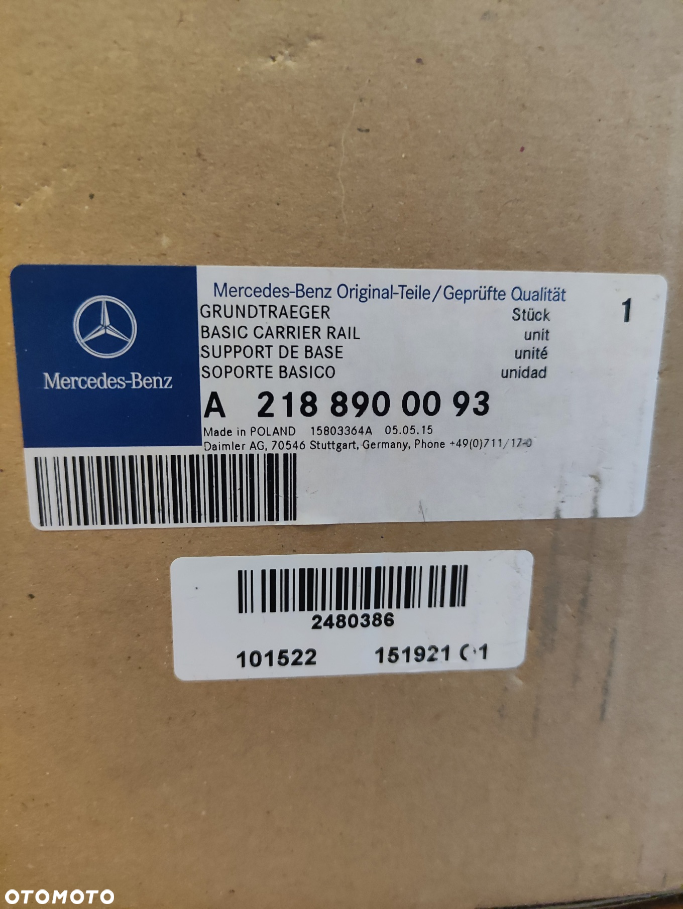 nowe oryginalne poprzeczki dachowe / bagażnik / Mercedes CLS 218 coupe - 2