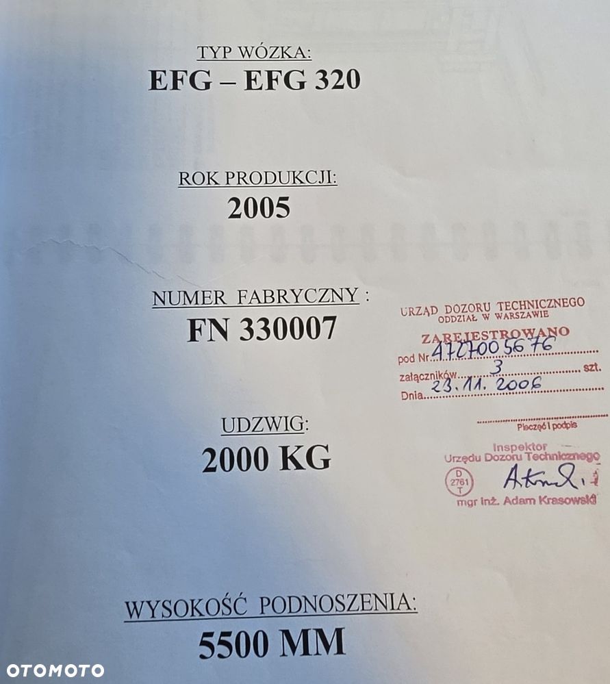 Jungheinrich EFG 320 / chwytak do kartonów MEYER TYP: 3-0402K - 13