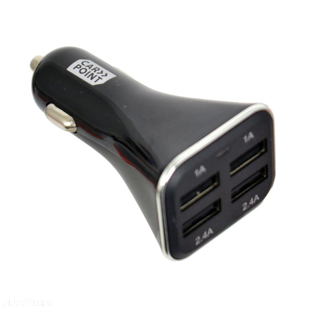 Incarcator auto Carpoint pentru USB de la priza auto, 4xUSB, 12V/ 24V, iesire 5V 6.8A - 2