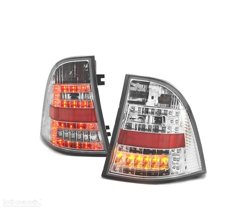 FAROLINS TRASEIROS PARA MERCEDES ML W163 98-05 LED CROMADO - 1