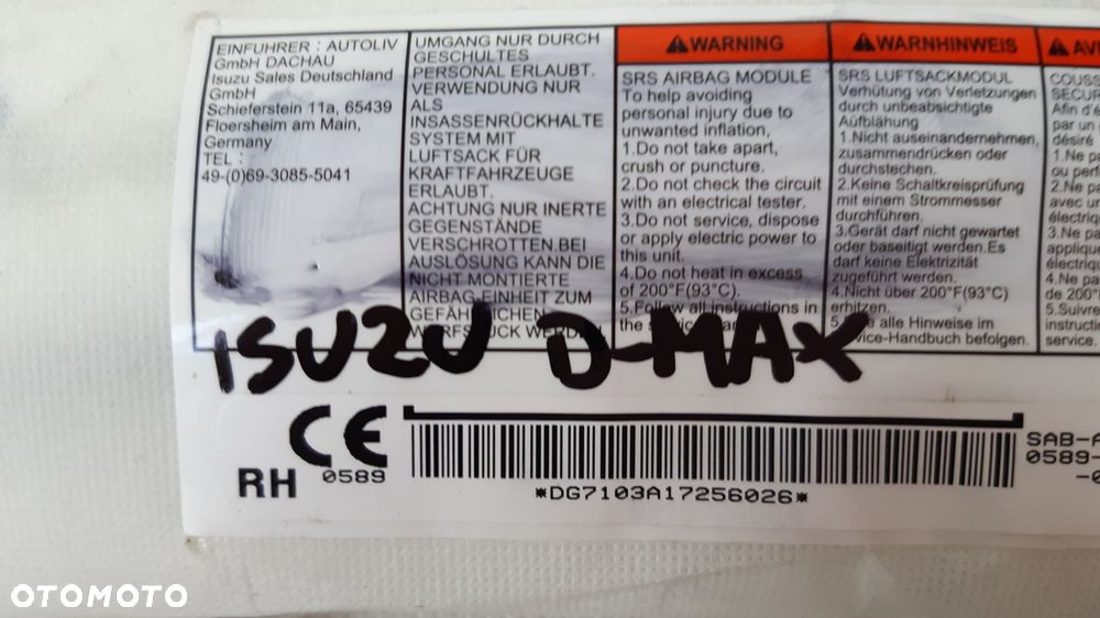 ISUZU D-MAX AIRBAG FOTELA PRAWY - 4