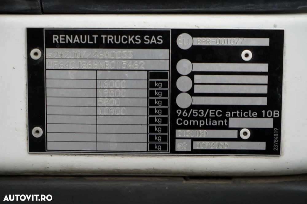 Renault D 250 / FRIGORIFER - 6,7 m / THERMO KING T 600R / + platformă elevatoare PALFINGER / 2021 / - 37