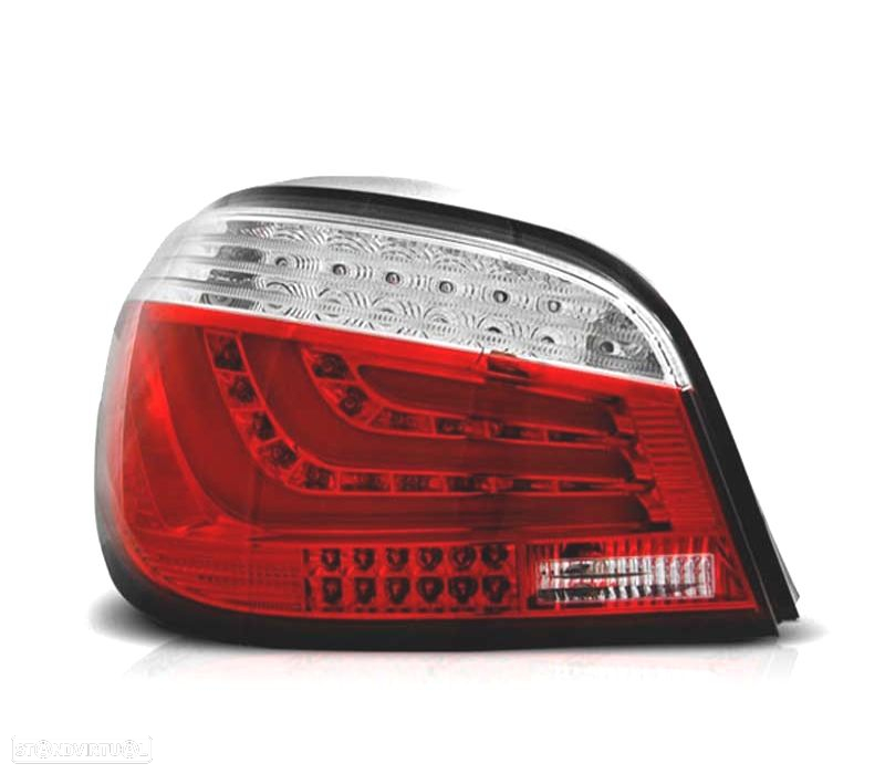 FAROLINS TRASEIROS PARA BMW E60 SEDAN 03-07 LED VERMELHO BRANCO - 2