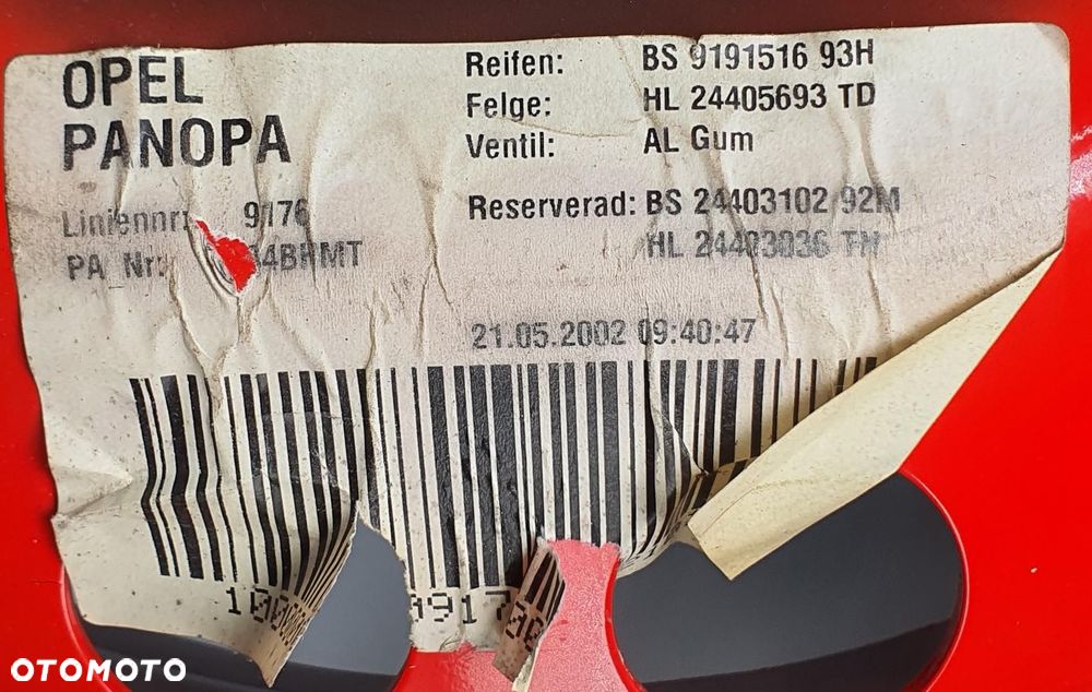 KOŁO ZAPASOWE DOJAZDOWE 115/70/R16 5X110 OPEL VECTRA C - 4