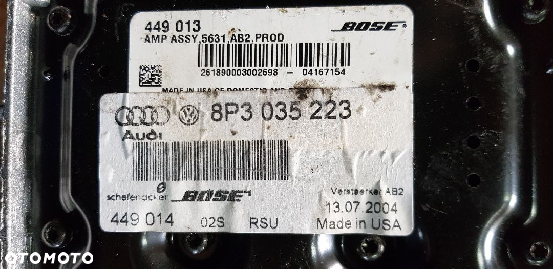 AUDI A3 8P WZMACNIACZ BOSE 8P3035223 - 3