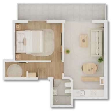 Apartamento T1 Novo - Aura Curia - Grande imagem: 3/10