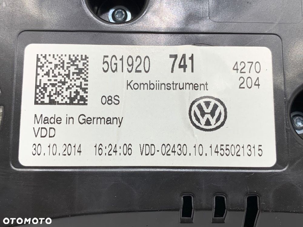 LICZNIK  VW GOLF VII Variant (BA5, BV5) 2013 - 2022 2.0 TDI 110 kW [150 KM] olej napędowy 2013 - - 6