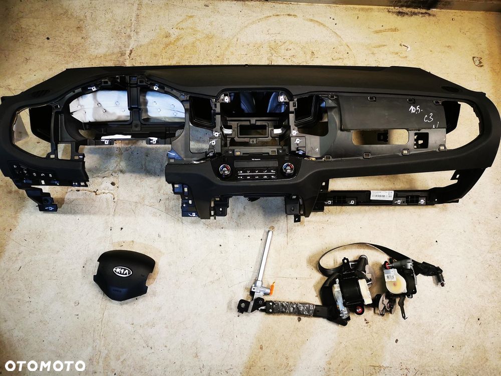 DESKA ROZDZIELCZA konsola kokpit pulpit poduszki airbag pasy KOMPLET ORYGINALNY Kia Sportage III  GDYNIA - 1