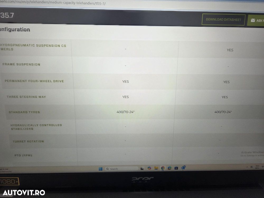 Merlo TF35.7-140, TELESCOPIC ridica 3,5t la 7m, 140CP Deutz, Aer conditionat, furci, cupa 3mc, graifer busteni, garantie 1 an, posibilitate leasing-PROMOTIE 85900 EUR+Tva - 40