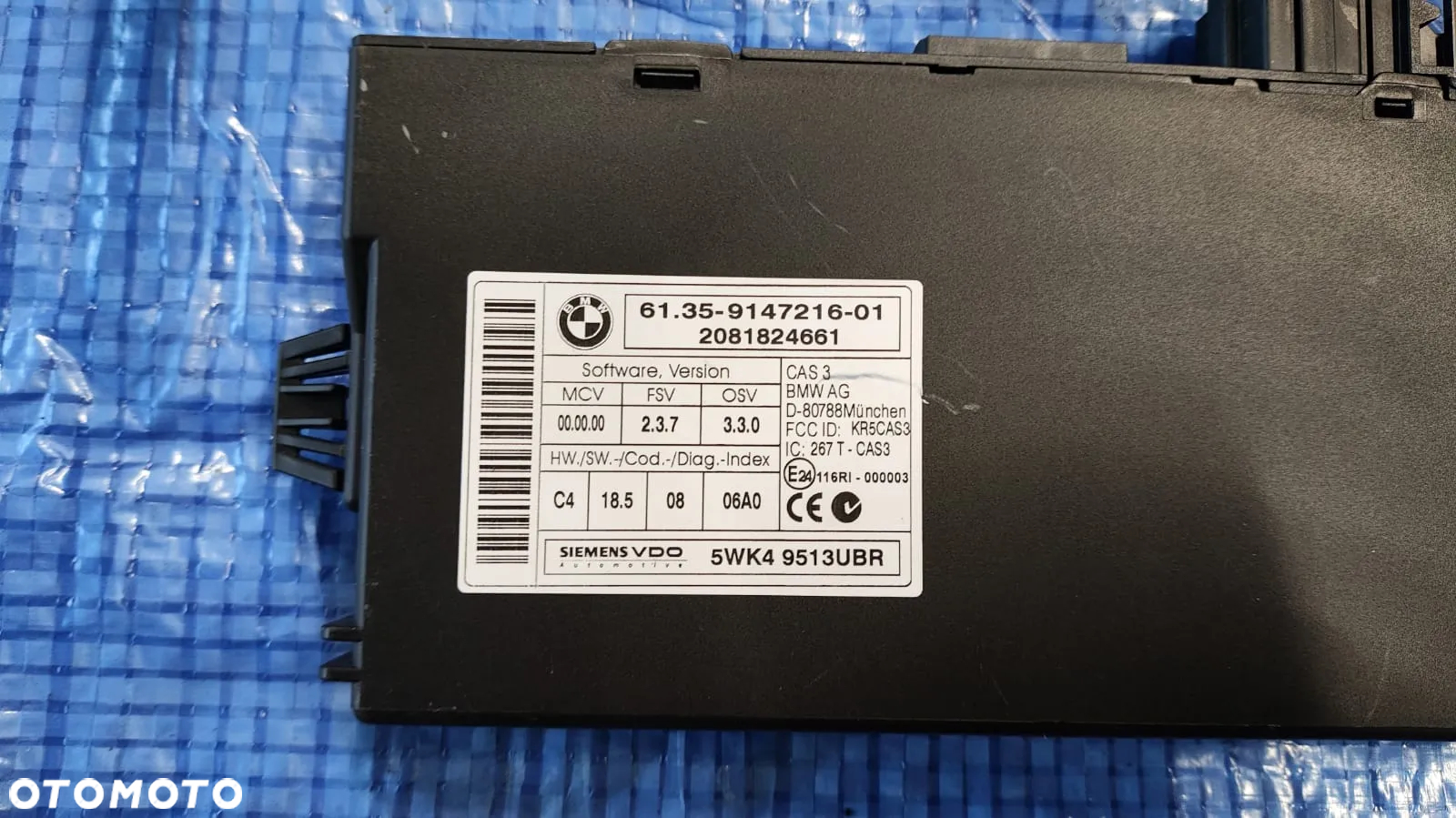 KOMPUTER IMMO KOMPLET ZESTAW STARTOWY DO ODPALENIA MODUŁ CAS KOLUMNA BLOKADA PILOT KLUCZYK 7594305 DME MSD80 5WK93651 9147216 6786904 BMW E60 E61 LCI LIFT 530i 3.0 N53 N53B30A - 4