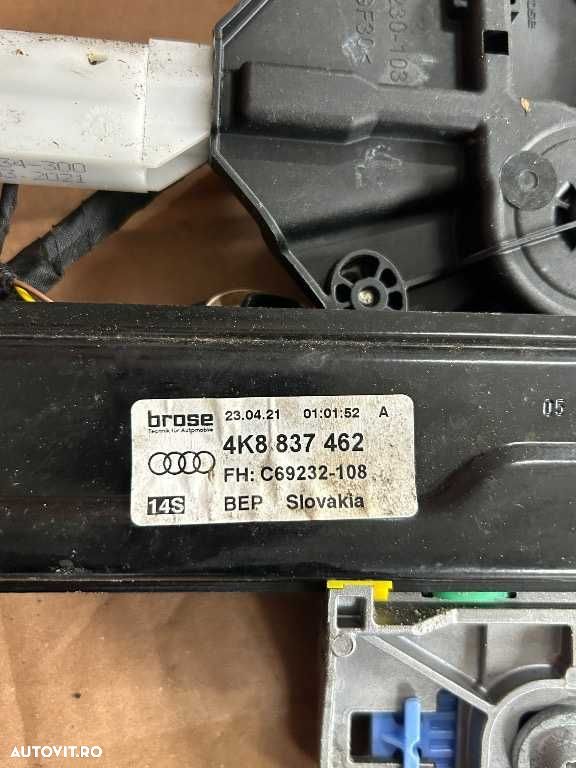 Macara geam dreapta fata cu motoras Audi A7 4K cod 4K8837462 4K0959801 - 4